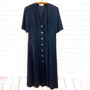 GIVENCHY EN PLUS Navy Button Down Dress